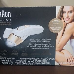 Braun Expert Pro 5 IPL Hair Removal System - White and Gold
